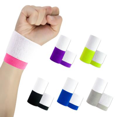 China Adult Double Layer Sports Terry Bandage Cotton Sweatband Wrist Bands Cotton Sweatband Wrist Band Sweatband for sale