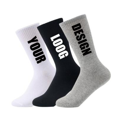 China Customizable Logo Sports Crew Socks Custom Breathable Fashion Cotton Men's Sport Running Outdoor Socks For Men for sale