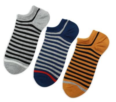 China Viable striped ankle chain short gay socks for men fashion best man's ankle dress 100% cotton men's low socks for sale