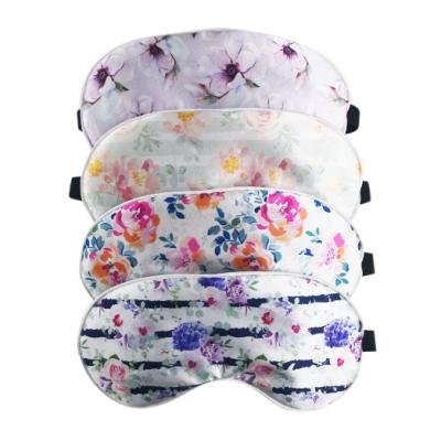 China OEM Personlised Circles Eyemask Digital Sublimation Printing100 Dark Mulberry Silk With Logo Sleeping Eyemask Customized for sale