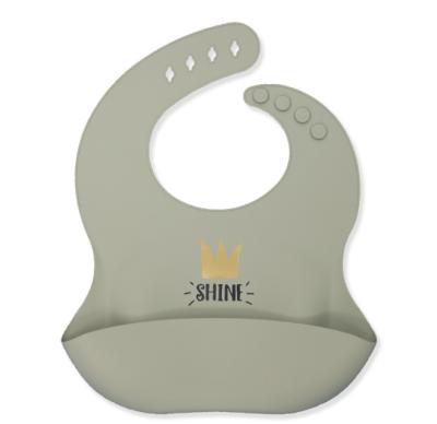 China BPA free silicone baby products printed silicone bib training baby silicone drool bib waterproof feeding bibs for sale