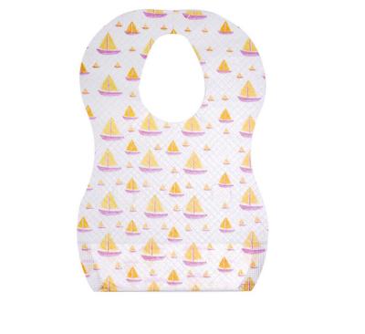 China Cheap PP Non Woven Fabric Baby Bibs Disposable Paper Disposable Baby Food Feeding Catcher for sale