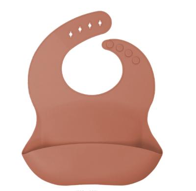 China BPA Free Custom Printed Waterproof Logo Silicone Baby Bibs Baby Bibs Silicone Baby Food Catcher for sale