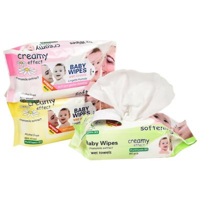 China Baby Skin Cleaning Wet Biodegradable Organic Kids Wipes Baby Soft Damp Cloth for sale