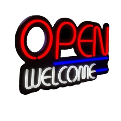 China Retail Store New Product 2022 Battery Operated Led Neon Store Signs Open And Close for sale