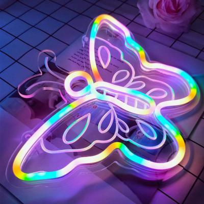 China Office create a hot and trendy butterfly neon sign for parties, kids room, girls, birthday party for sale