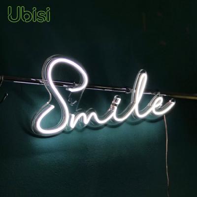 China Office Drop Shipping Smile Neon Sign Custom Acrylic Neon Sign For Bar Shop for sale