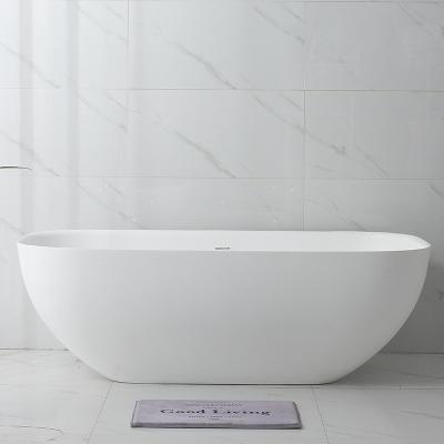 China Square Freestanding Tub Stone Artificial Resin Solid Outdoor Bathroom Bathtub for sale