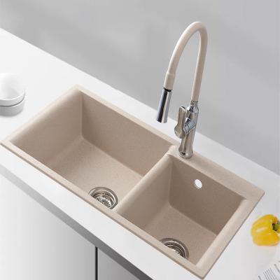 China Without Faucet Stone Artificial Sink Quartz Compound Kitchen Sink for sale