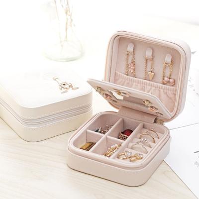 China Amazon Women Eco-Friendly Girls Organizer Earring Ear Stud PU Leather Portable Jewelry Box Jewelry Packaging Gift Boxes Travel Jewelry Box for sale