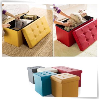 China Eco - Friendly Square PU Leather Foldable Extended Storage Bench for sale