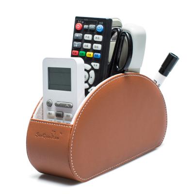 China Sustainable Multifuntional Hotel Housekeeping PU Leather TV Desk Remote Control Organizer for sale