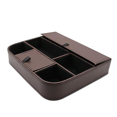 China Storage Men's and Women's Dresser Organizer Faux Leather Valet Tray for sale