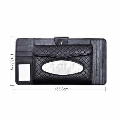 China Travel Eco-friendly Fashional Rectangle PU Car Cloth Leather Holder for sale