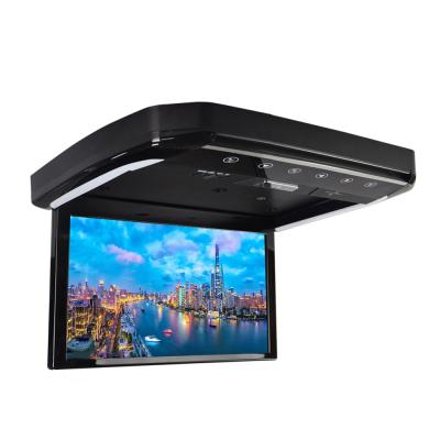 China Universal 15.6inch Roof Mount Stereo Flip Down Monitor With HDMI USB SD IPS Screen 1920x1080 Resolution Touch Button Multi Language for sale