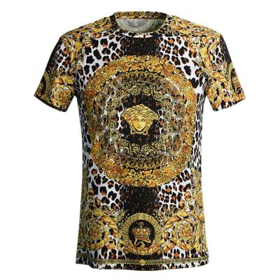 China Europe station fashion brand men's T-shirt street men's anti-pilling new wind leopard printing men's T-shirt for sale