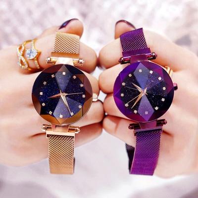 China Auto Date Wholesale Gift Starry Sky Women Watches Magnet Buckle Stylish Rose Gold Female Casual Quartz Wristwatch Unique Lady Girls Watch for sale