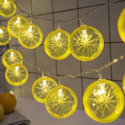 China Decorative Lemon Slice Bedroom LED Fruit Lemon Slice Lights Garland Party String Light for sale