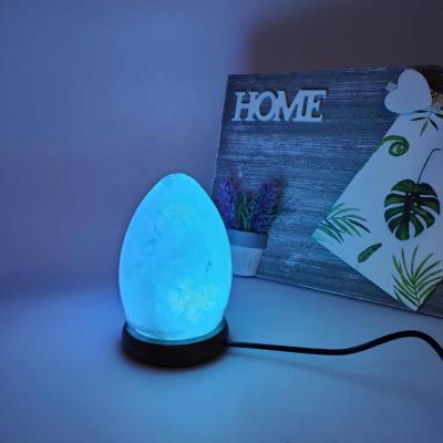 China wholesale New-designed LED Flame USB Salt Lamp Himalayan Light with Wood Base Night Light for sale