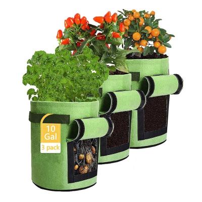 China Breathable Biodegradable Garden Potato Tomato Fabric Pots Felt Potato Plant Growing Plant Bags for sale