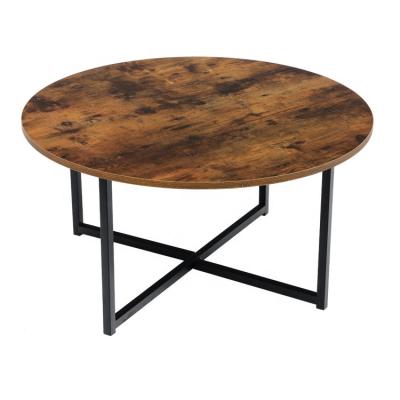 China Free Sample(Height)Adjustable Black Tempered Metal Modern Fancy Round Lid Wood Coffee Table for sale