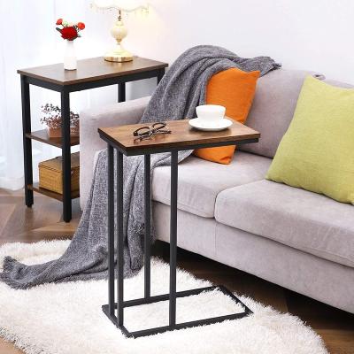 China Metal Adjustable View Living Room Movable (Height) Coffee Snack Laptop Table Slide Under Couch Sofa Side Table Single Cheap for sale