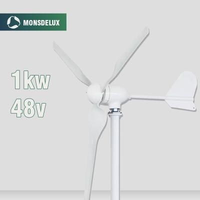 China Factory Sale Reinforced Fiberglass Roof 1kw 48v Home Use Off Grid Wind Turbine Price Wind Power Generator 1kw 2kw 3kw 5kw for sale