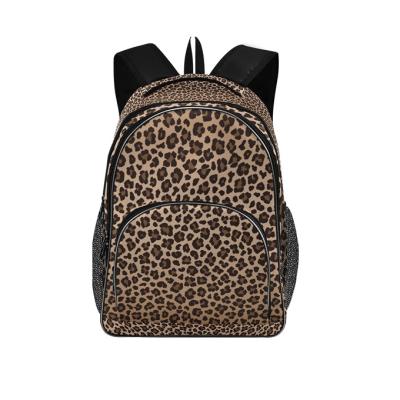 China Durable Environmental Protection Leopard Animal Print School Backpack College School Book Shoulder Bag Travel Day Pack For Boys Girls Students for sale