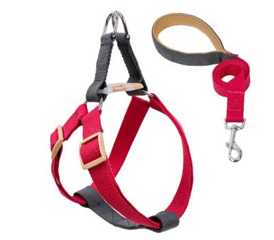 China Dog Pet Stocked Walking Harness with 2 Metal Rings and Handle Easy Control Front Chest Clip Adjustable Thoughtful Strap Chain for Dog for sale