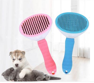 China Automatic Stocked Dog Brush Gently Cleaning Pin Brush for Shedding Dog Hair Brush for Small Dogs Puppy Yorkie Poodle Rabbits Cats for sale