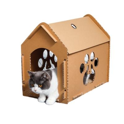 China Cat Nest Corrugated Paper Environmentally Friendly Stored Cat House Assembly Combination Creative Wear-resistant Cat Villa for sale