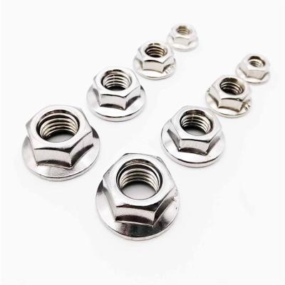 China High Quality Heavy Industry Hex DIN 982 Flange Nut Stainless Steel Flange Nylock Nut A2-70 External Flange Lock Nut for sale