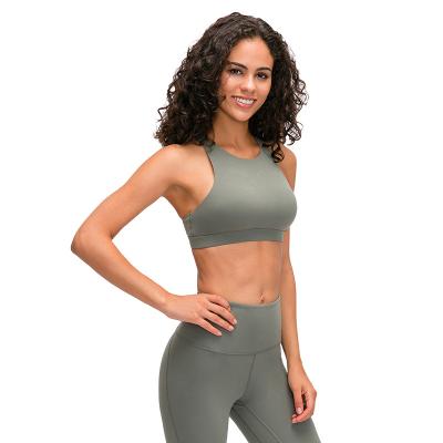 China Low Price Breathable Crop Top Wholesale Spandex Yoga Fitness Sports Bra Nylon Top for sale