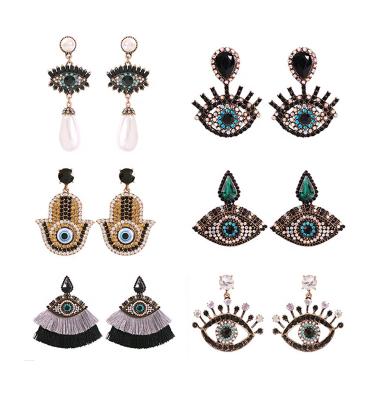 China 2020 New Arrivals CLASSIC Many Designs Aretes Evil Eyes Earrings Jewelry Tassel Earrings For Women for sale