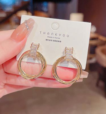 China 2022 FASHIONABLE exaggerated female jewelry circle zircon earrings personality trend temperament earrings for sale