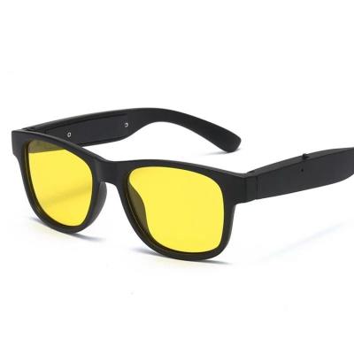 China Fashion Sunglasses New Technology Design PC Frame Polarized Anti Fatigue Night Vision Yellow Warning Lens Driving Sunglasses for sale