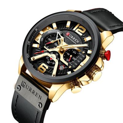 China Auto Date Custom Brand Your Own Stainless Steel Thin Yellow Sapphire Logo Watches Case Luxury Fashion Men Quartz Wristwatches Gold for sale