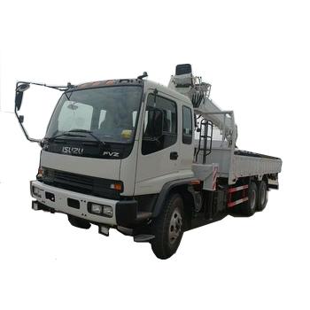 China TRUCK CRANE ISU-ZU 14 Ton Truck Boom Crane Hydraulic Straight Truck Mounted Cargo Crane 8x4 for sale