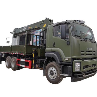 China TRUCK CRANE 1SUZU FVZ GIGA 6X4 10 Wheels Lorry Straight Telescopic Boom Cargo Truck Mounted Crane With 16 Ton Lift Hydraulic Arm For Sale for sale