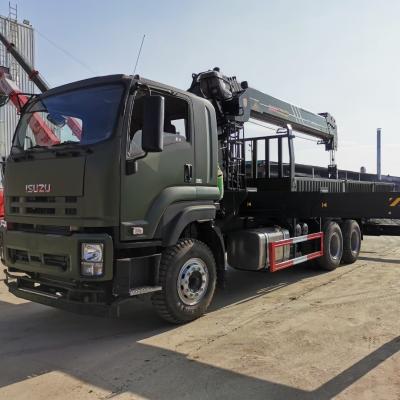 China TRUCK CRANE 1SUZU FVZ GIGA 6X4 10 Wheels Lorry Straight Telescopic Boom Cargo Truck Mounted Crane With 16 Ton Lift Hydraulic Arm For Sale for sale