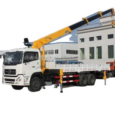 China TRUCK CRANE DONGFENG KINLAND 6X4 10 Wheels Lorry Straight Telescopic Boom Cargo Truck Mounted Crane With 16 Ton Lift Hydraulic Arm For Sale for sale