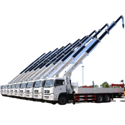 China TRUCK CRANE DONGFENG KINLAND 6X4 10 Wheels Lorry Straight Telescopic Boom Cargo Truck Mounted Crane With 16 Ton Lift Hydraulic Arm For Sale for sale