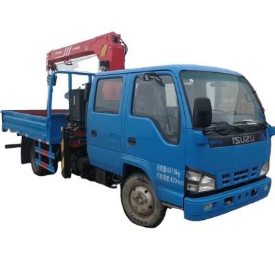 China TRUCK CRANE 4*2 mini crane truck mounted with 2 to 5 ton crane factory supplying cheap truck crane for sale for sale