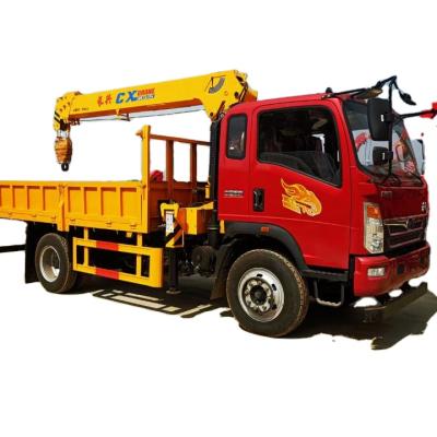 China TRUCK CRANE SINOTRUCKHOMAN 5 Ton Telescopic Straight Boom Crane Truck Mounted Crane FACTORY SUPPLY for sale