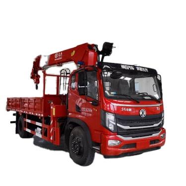 China TRUCK CRANE Cargo Truck Mounted 6.3T 8T Crane Stiff Boom Truck Telescopic for sale