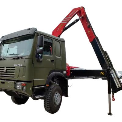 China TRUCK CRANE HOWO 10t Crane Truck 4x2 6 Wheels Truck Mounted Cranes Knuckle Boom Truck Cranes For Sale for sale