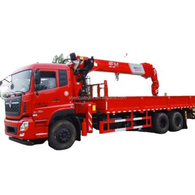 China DONGFENG Kinland TRUCK CRANE KL 6X4 10 Wheels Straight Telescopic Boom Truck Mounted Crane With 12t 5 Section Hydraulic Lift Arm for sale