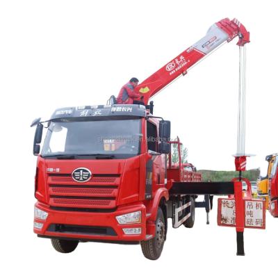 China TRUCK CRANE 8 Ton Crane Truck FAW 4x2 Pick Up Lorry Small Telescopic Boom Crane Hydraulic Lifting Arms For Sale for sale