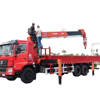 China TRUCK CRANE 6x4 truck mounted crane truck 10tons van vehicle flatbed with 12tons straight arm crane for sale