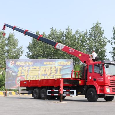 China CRANE TRUCK Factory Supply 10 Ton Boom Truck Crane Hydraulic 6x4 12wheels Telescopic Container Loader Crane for sale